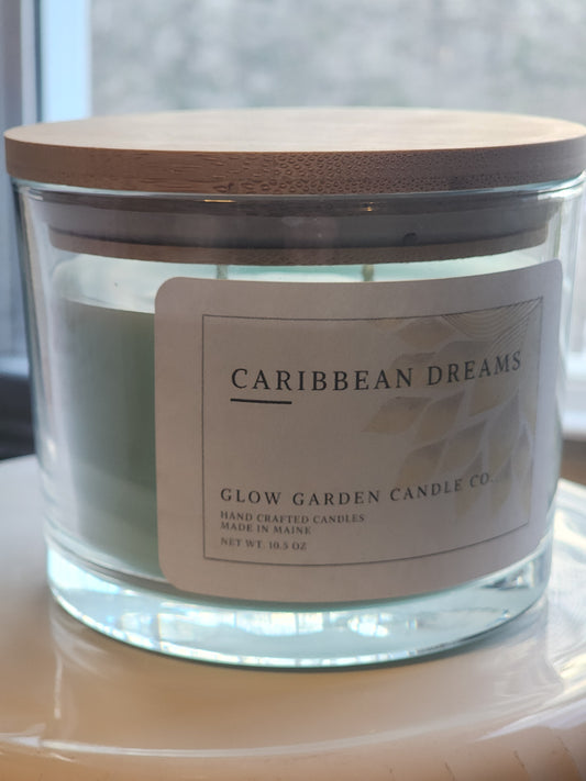 Caribbean Dream 10oz Candle with Bamboo lid