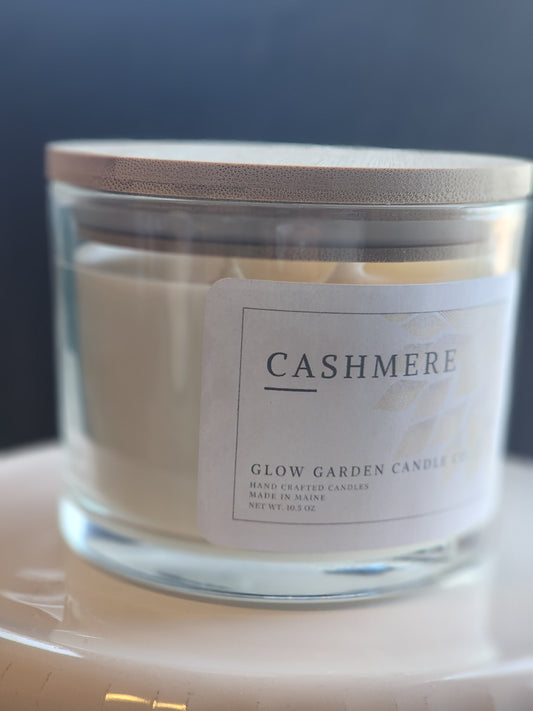 Cashmere 10.5 oz candle with bamboo lid