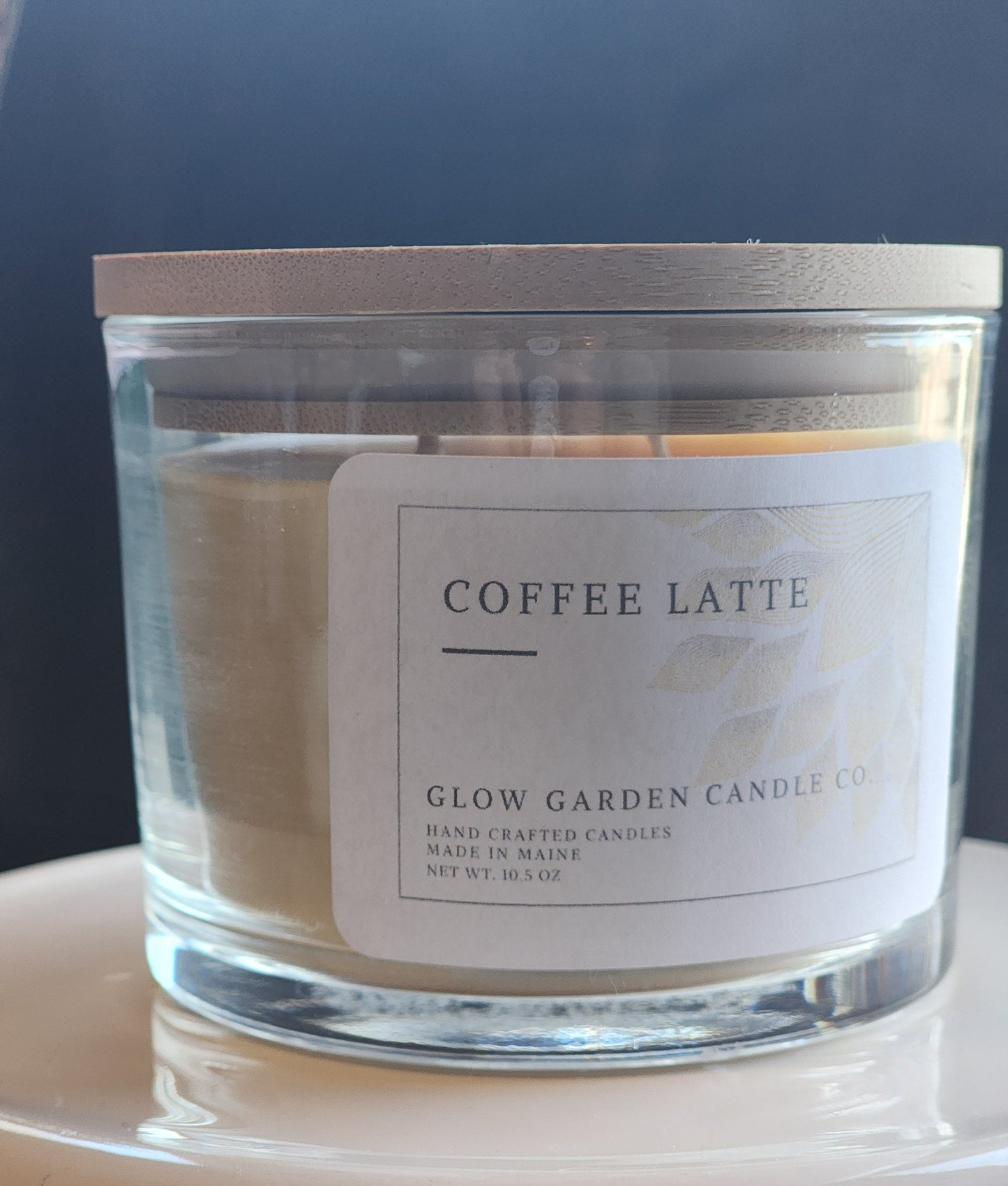 Coffee Latte 10.5 oz candle with bamboo lid