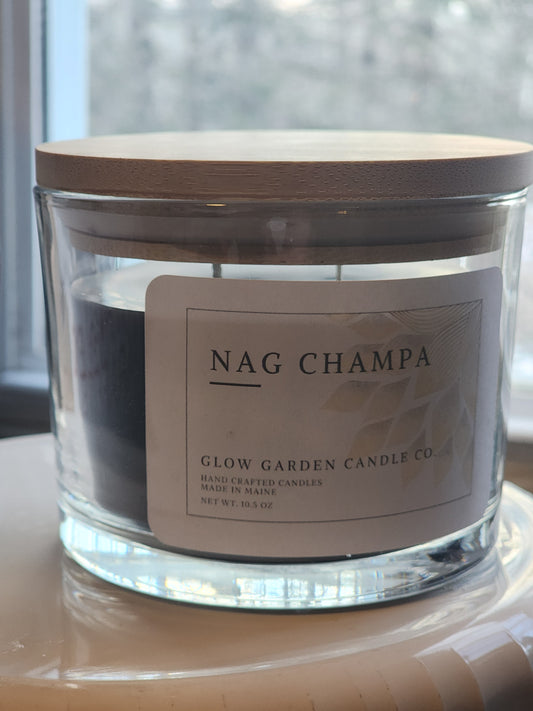 Nag Champa 10oz Candle with Bamboo lid