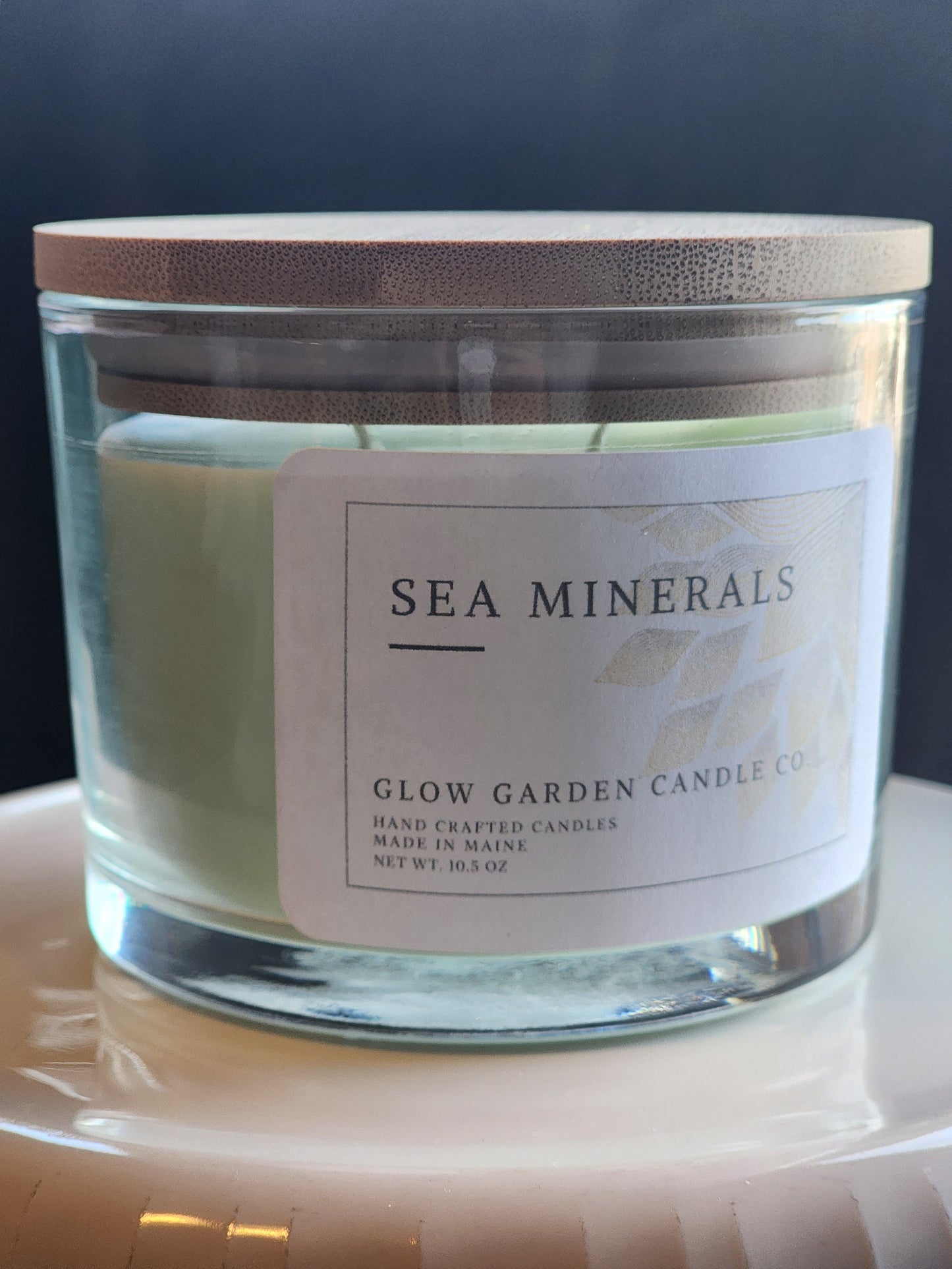 Sea Minerals 10.5 oz candle with bamboo lid