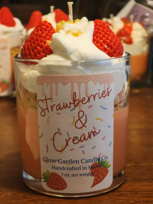 Strawberries & Cream Dessert Candle