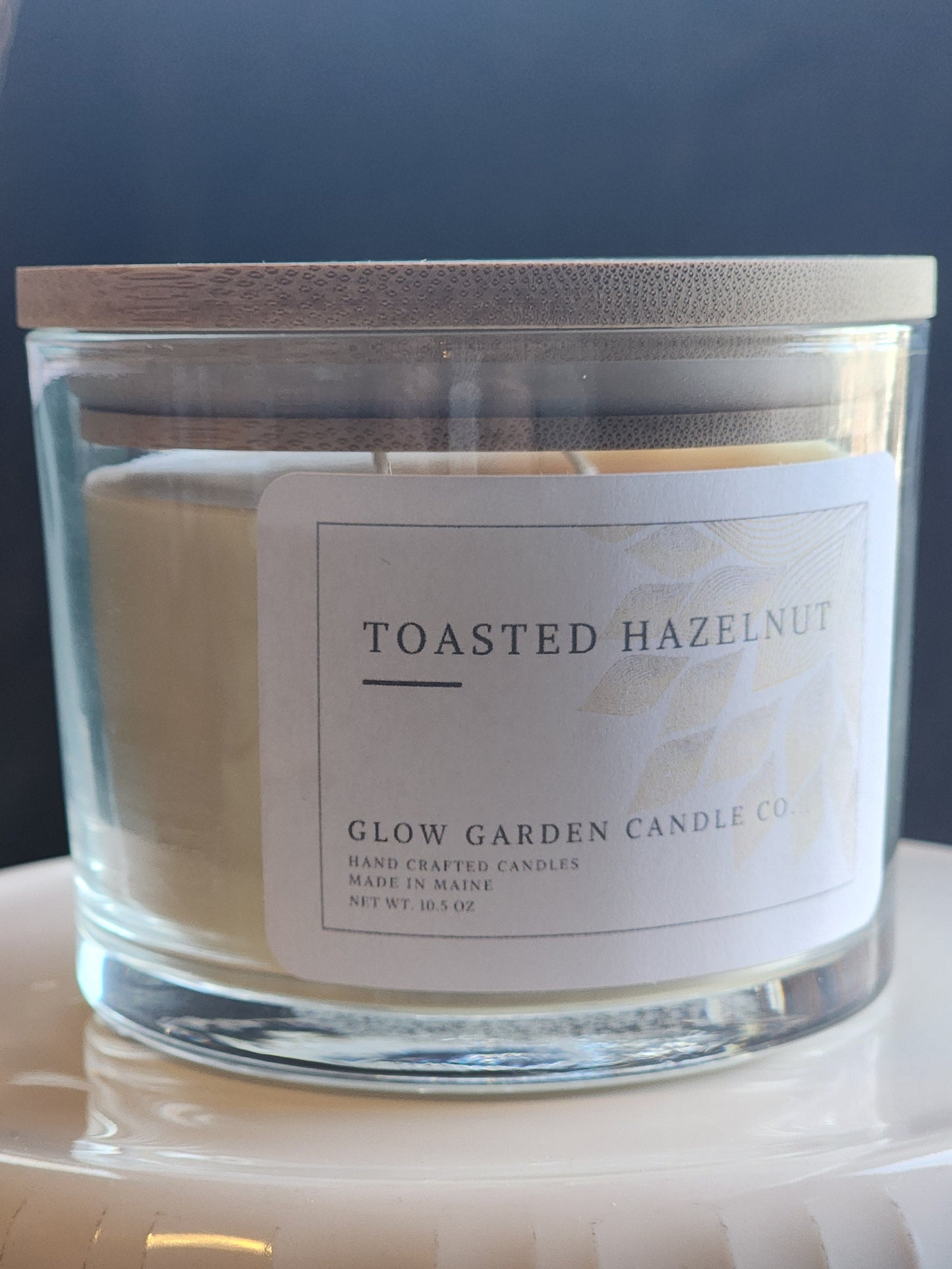 Toasted Hazelnut 10.5 oz candle with bamboo lid